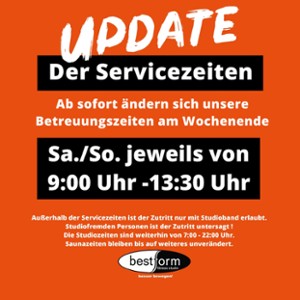 Neue Servicezeiten ab Juni am Wochenende