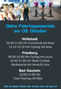 Deine Feiertagsspecials am 03.10.
