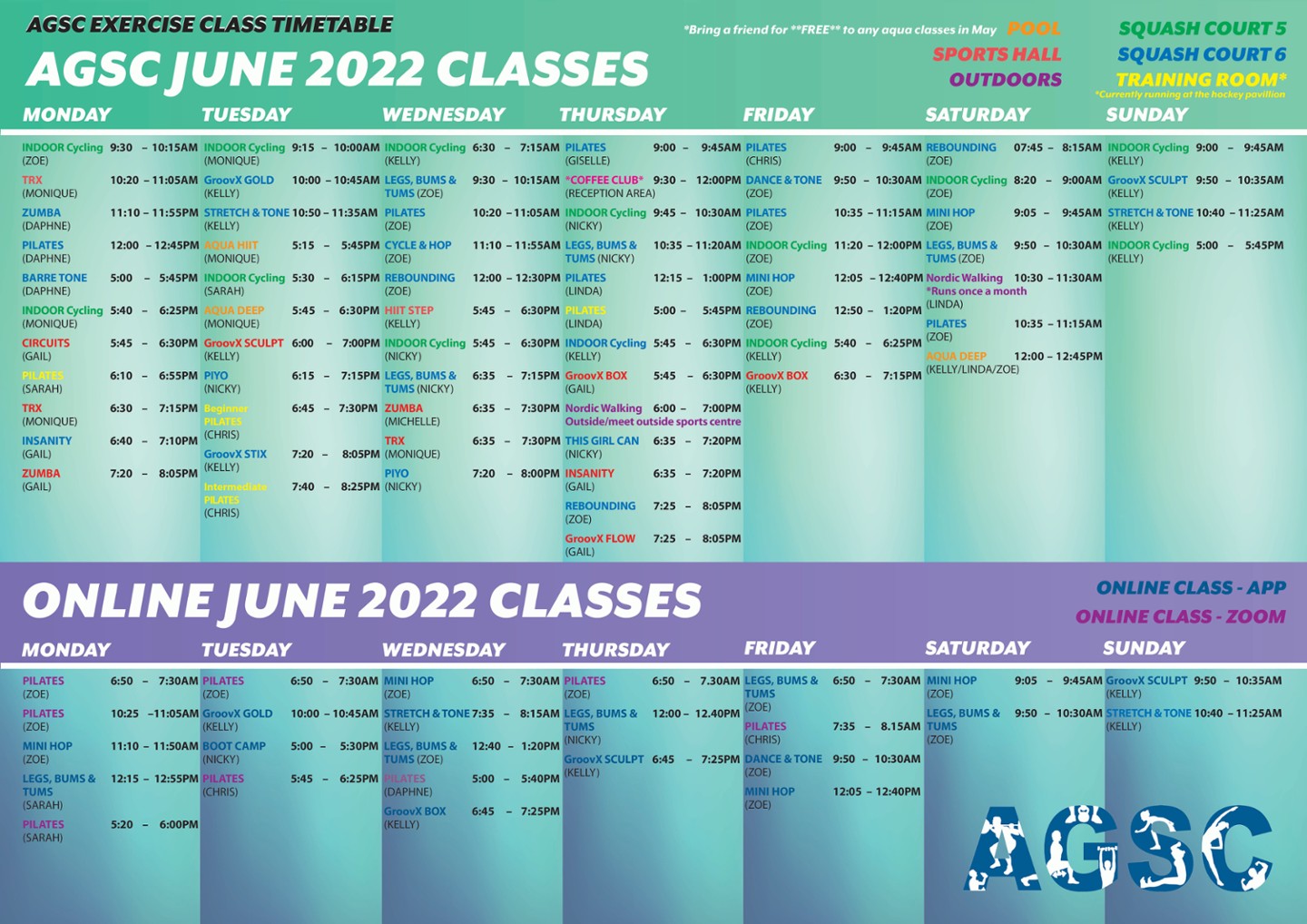 JUNE 2022 CLASS TIMETABLE & UPDATES