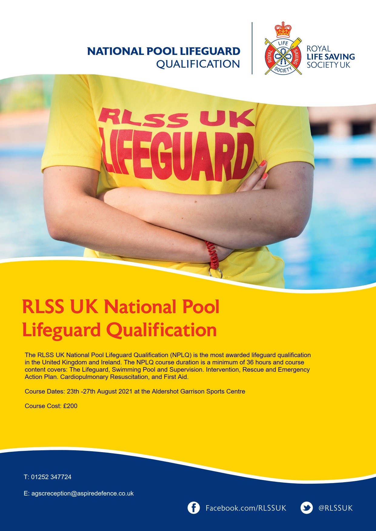 National Pool Lifeguard Course 12th, 15th, 17th, 18th, 19th November