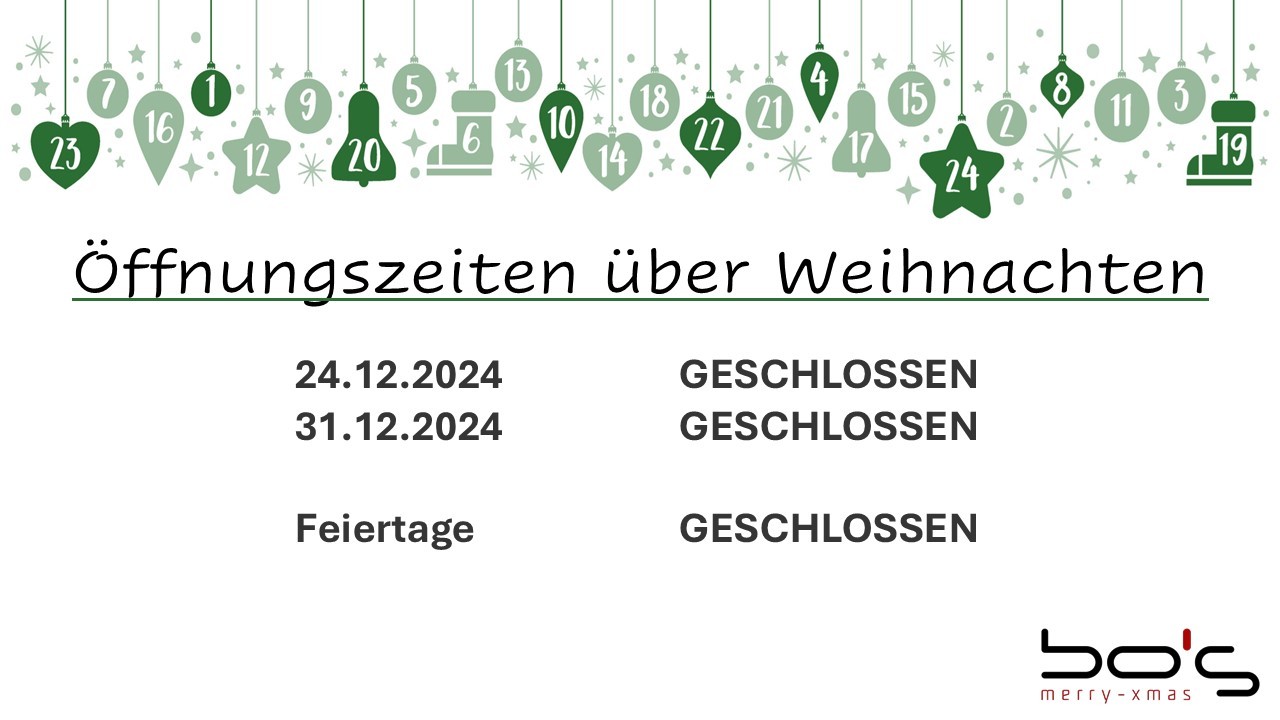 Öffnungszeiten über Weihnachten