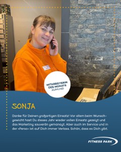 Unsere Mitarbeiterin des Monats - Sonja!