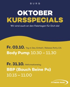 Kursspecials im Oktober