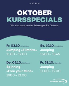 Kursspecials im Oktober
