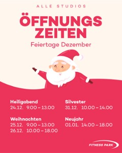 Unsere Öffnungszeiten an den Feiertagen