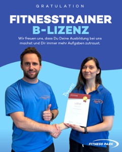 Super, Damaris! Wir gratulieren zur bestandenen Fitnesstrainer B-Lizenz!