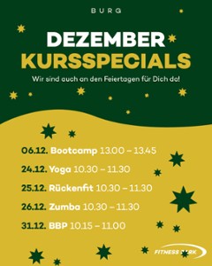 Unsere Kursspecials im Dezember