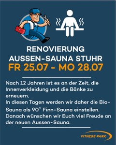 Renovierung der Außensauna