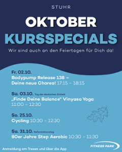 Unsere Kursspecials im Oktober