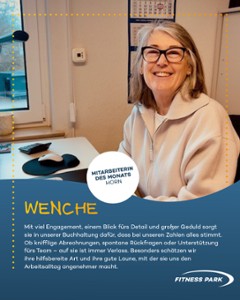 Unsere Mitarbeiterin des Monats im April- Wenche!