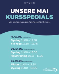 Unsere Kursspecials an den Mai-Feiertagen