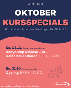 Unsere Kursspecial im Oktober