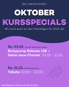 Kursspecial im Oktober
